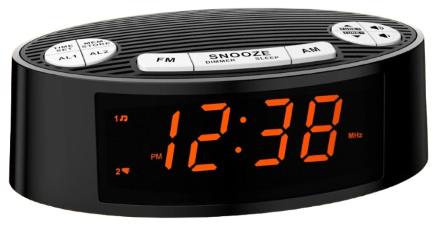 Digital Alarm Clock Radio AM/FM with Clear LED Display and Dual Alarms