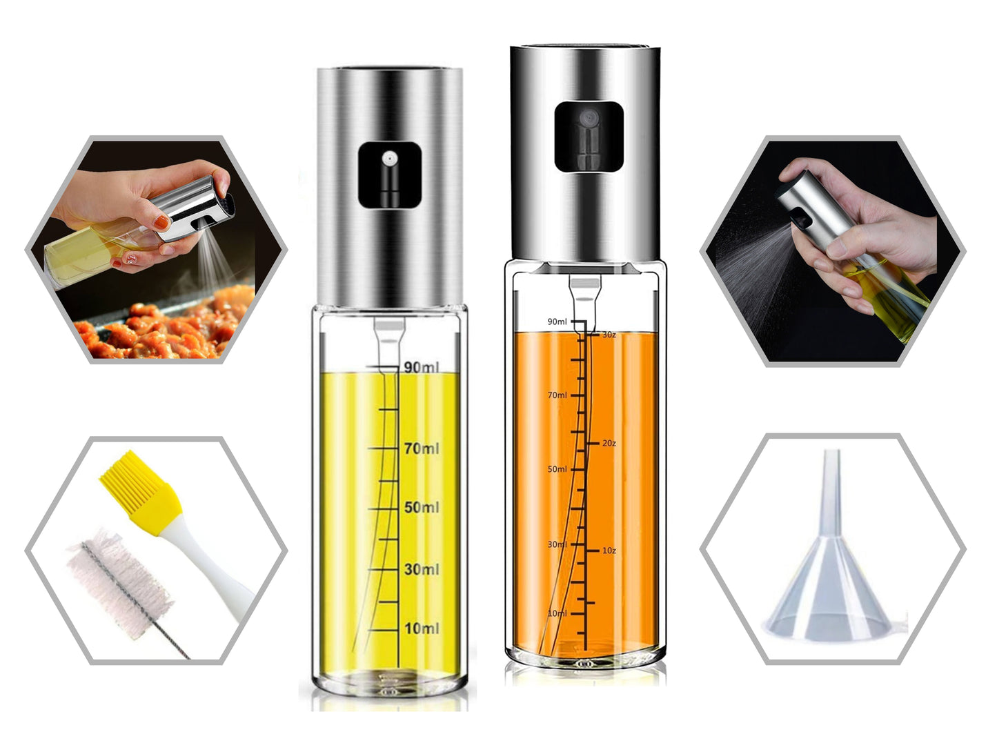 Stainless Steel Oil Sprayer for Healthy Cooking Refillable Mister for Air Fryer & Salad