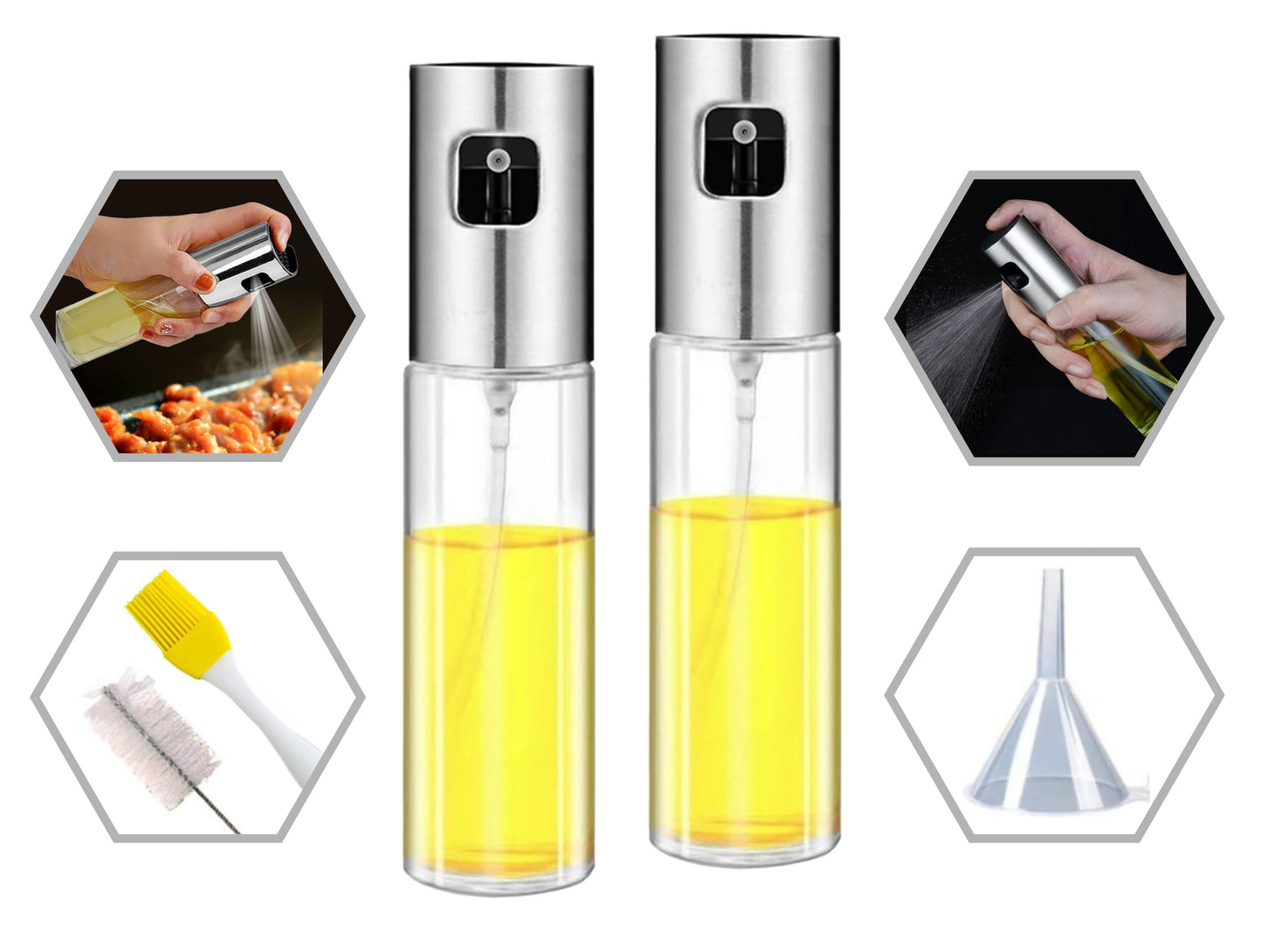 Stainless Steel Oil Sprayer for Healthy Cooking Refillable Mister for Air Fryer & Salad