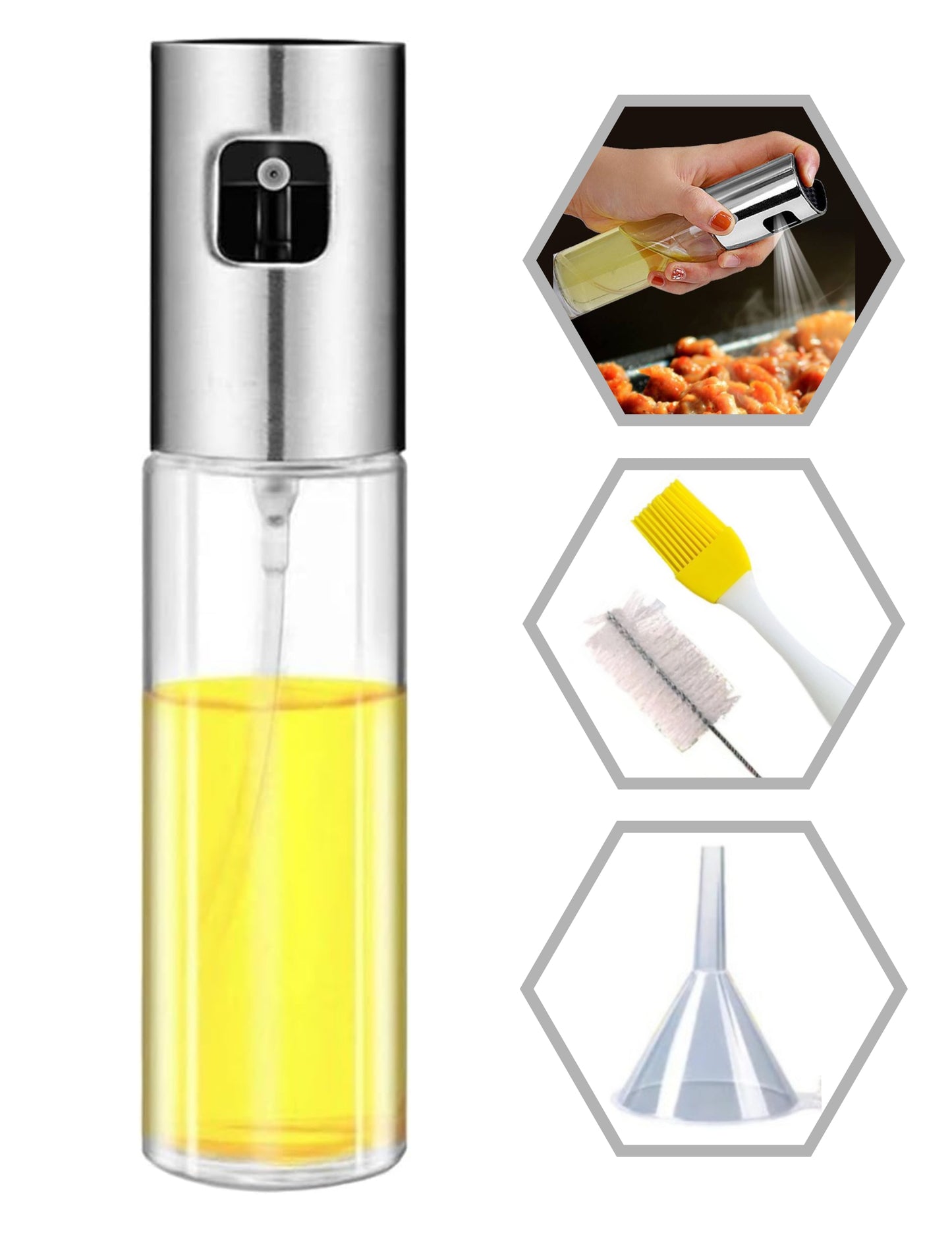 Stainless Steel Oil Sprayer for Healthy Cooking Refillable Mister for Air Fryer & Salad