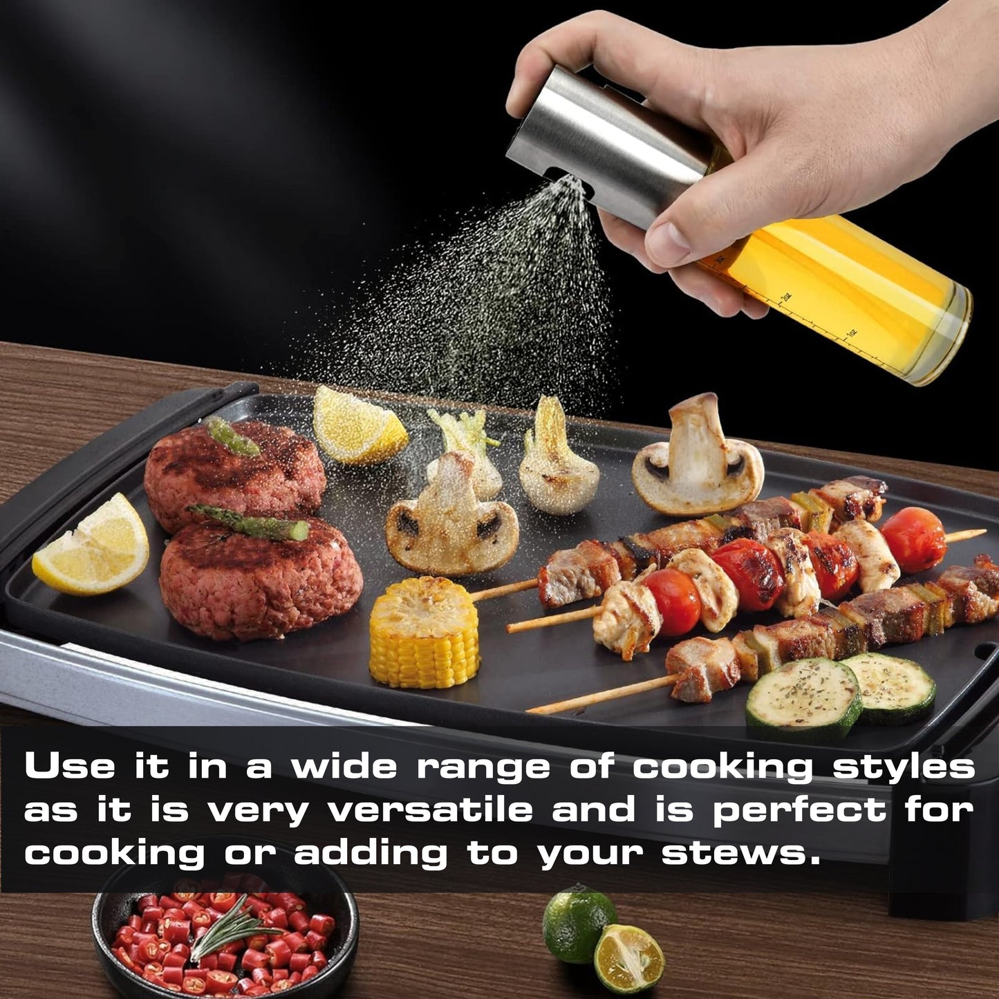 Stainless Steel Oil Sprayer for Healthy Cooking Refillable Mister for Air Fryer & Salad