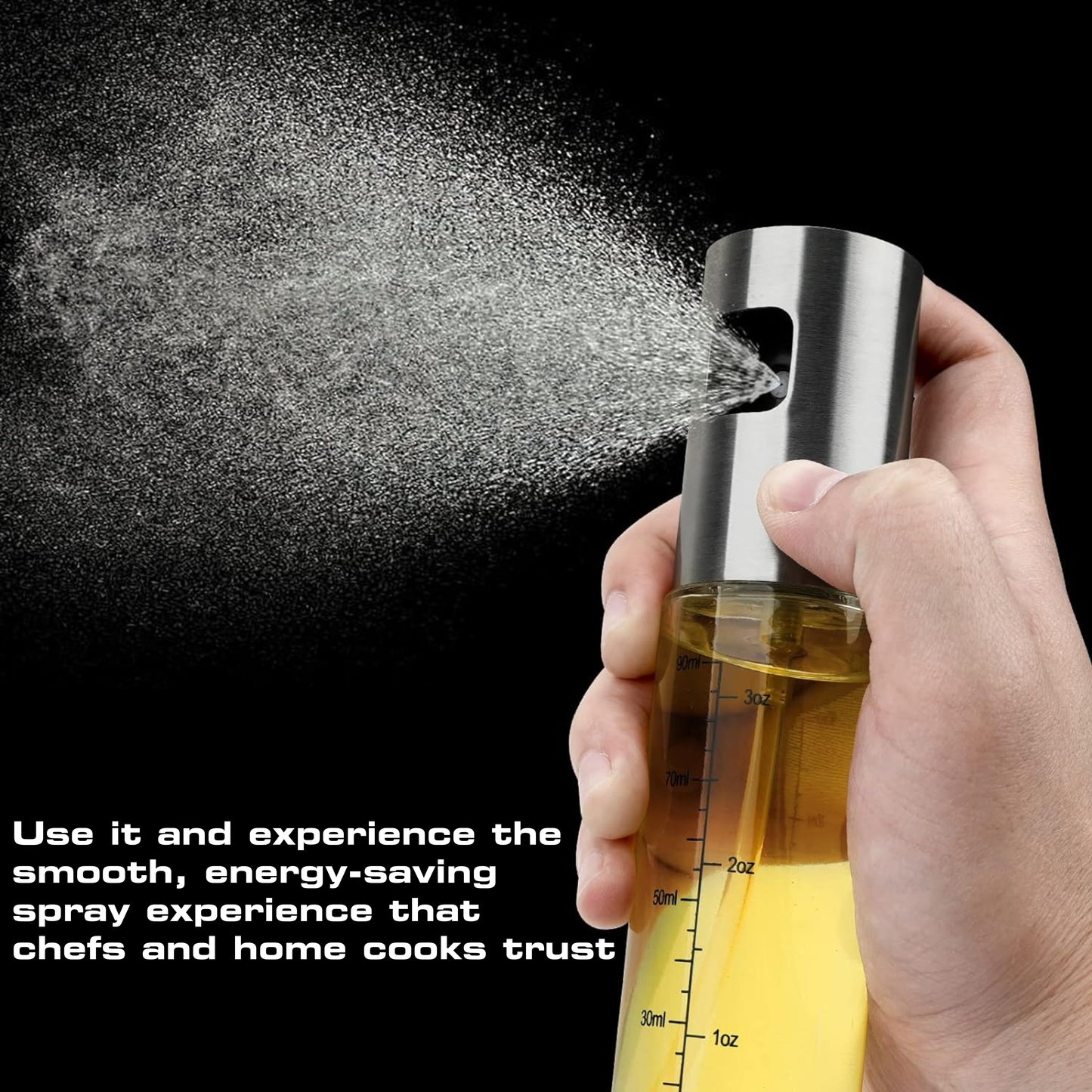 Stainless Steel Oil Sprayer for Healthy Cooking Refillable Mister for Air Fryer & Salad