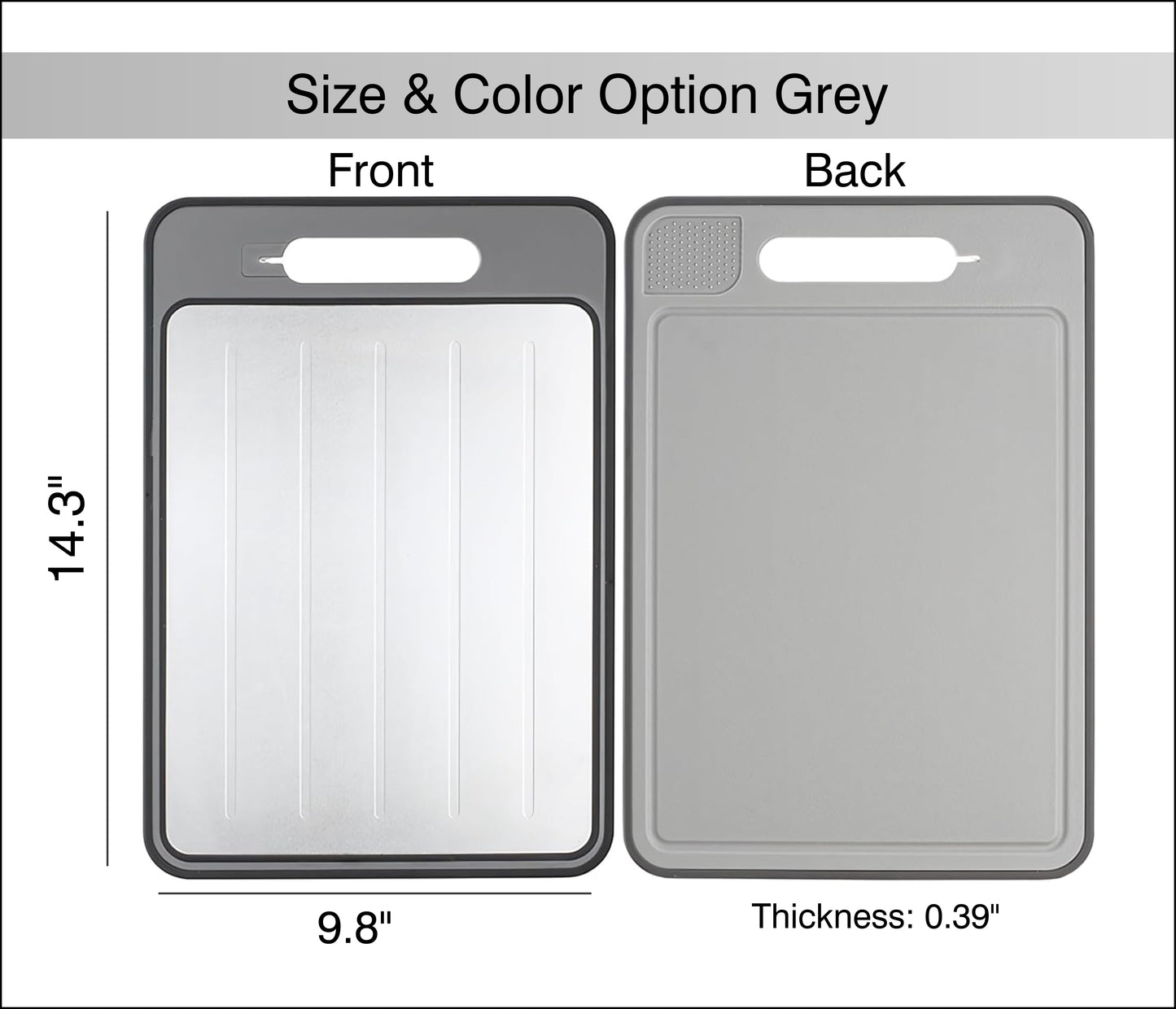 4-in-1 Dual-Sided Cutting SmartBoard with Built-in Defrosting Tray for Frozen Meat