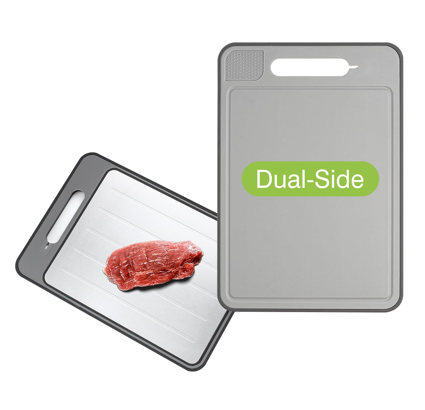 4-in-1 Dual-Sided Cutting SmartBoard with Built-in Defrosting Tray for Frozen Meat