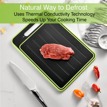 4-in-1 Dual-Sided Cutting SmartBoard with Built-in Defrosting Tray for Frozen Meat