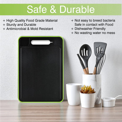 4-in-1 Dual-Sided Cutting SmartBoard with Built-in Defrosting Tray for Frozen Meat