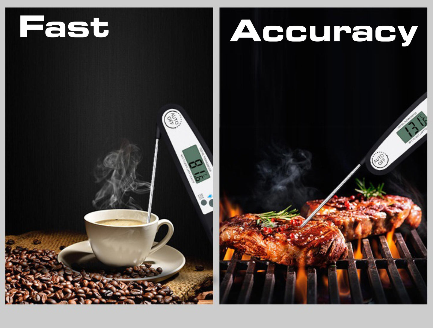 Instant-Read Digital Meat Thermometer, Fast, Accurate & Waterproof for Cooking, Grilling & More
