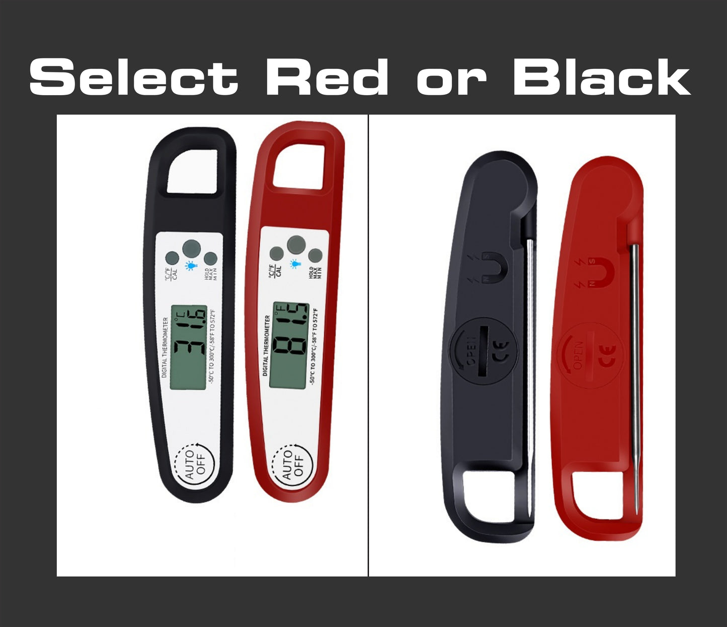 Instant-Read Digital Meat Thermometer, Fast, Accurate & Waterproof for Cooking, Grilling & More