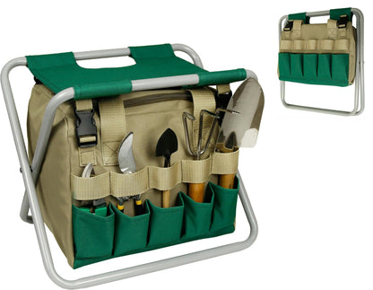 Folding Stool Multifunctional Gardening, Fishing, Camping with Detachable Storage Bag