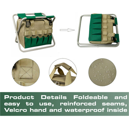 Folding Stool Multifunctional Gardening, Fishing, Camping with Detachable Storage Bag