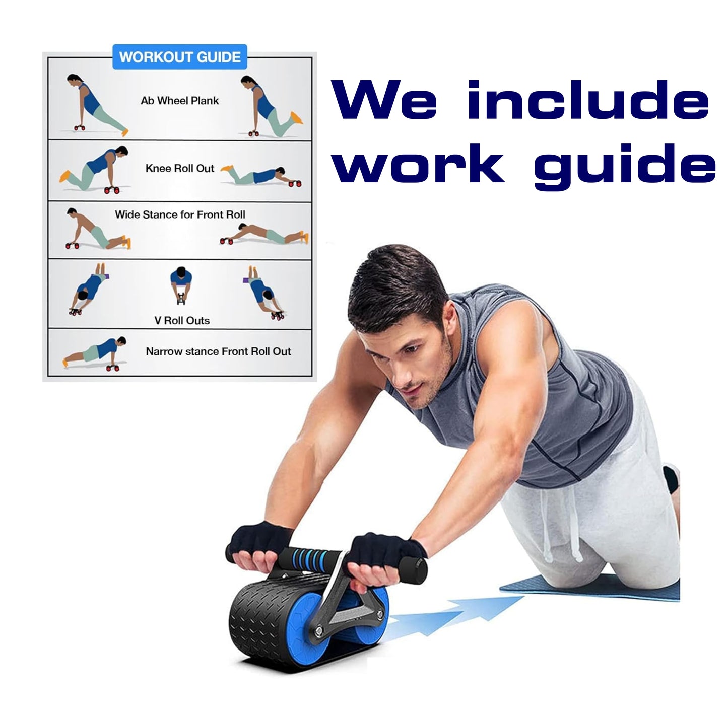 Automatic Rebound Ab Roller Wheel for home and gym Sturdy Core Strength