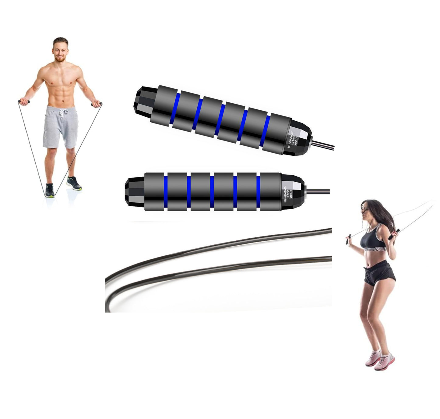 Adjustable Speed Jump Rope with Ball Bearings, Comfortable Grip for All Ages