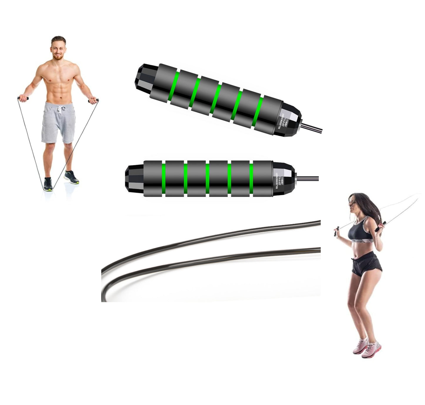 Adjustable Speed Jump Rope with Ball Bearings, Comfortable Grip for All Ages