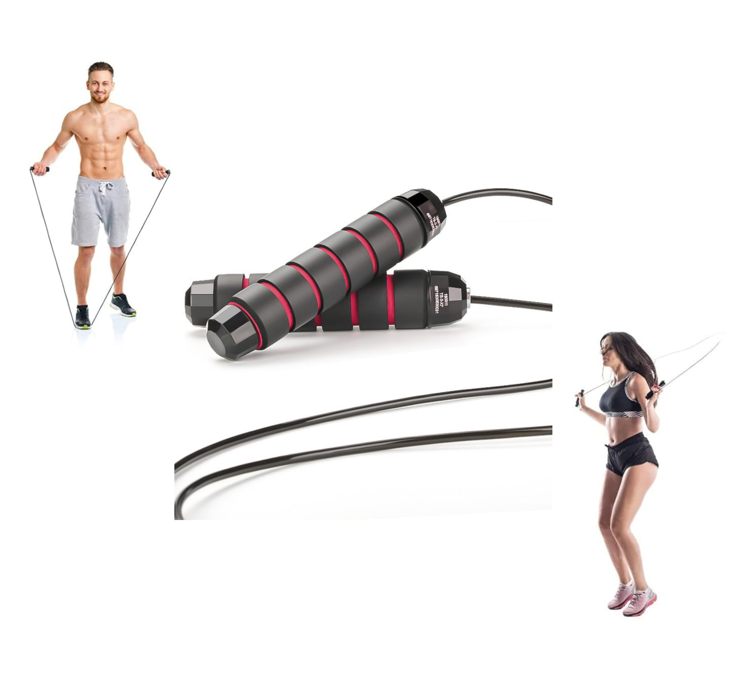 Adjustable Speed Jump Rope with Ball Bearings, Comfortable Grip for All Ages