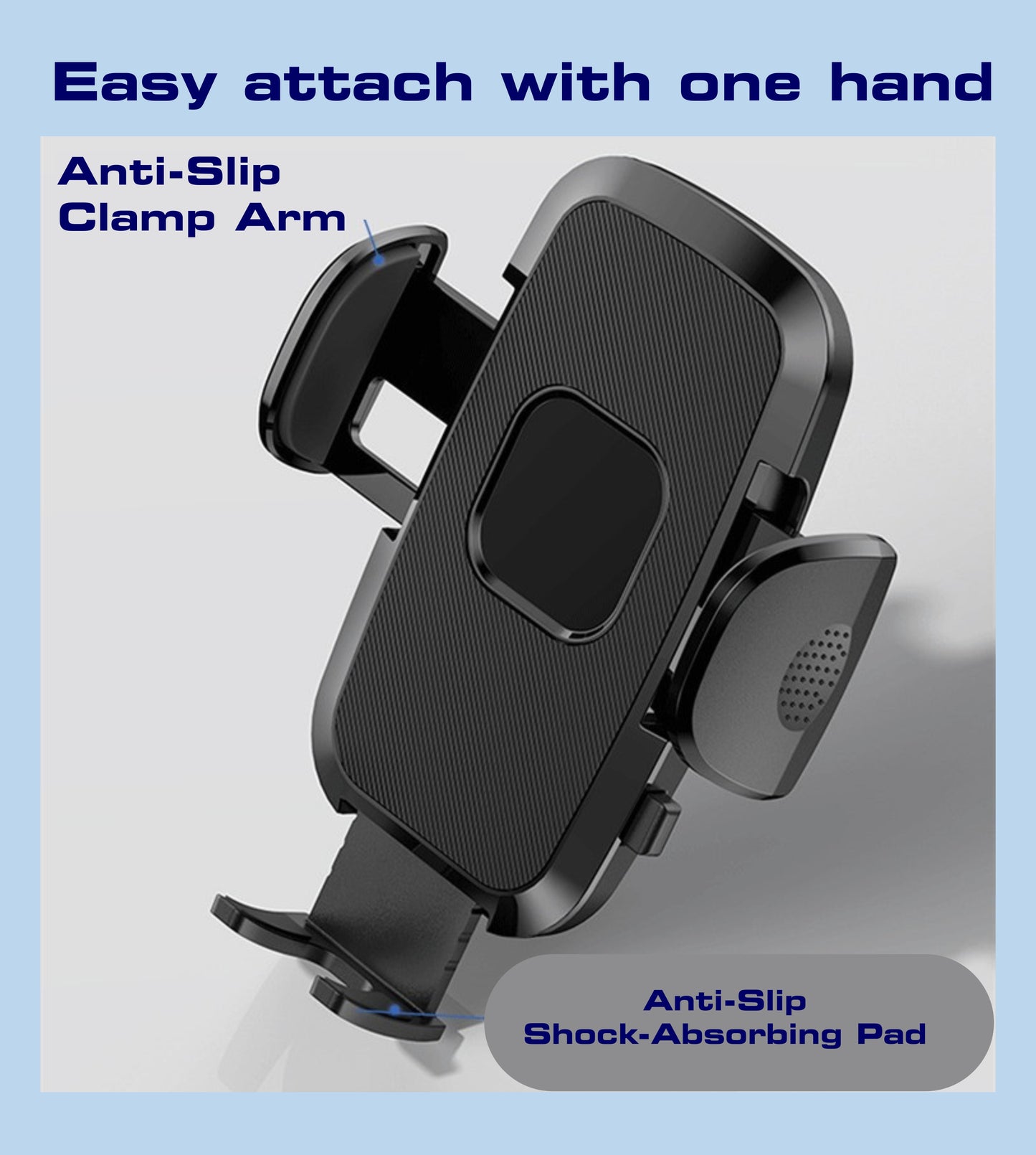 Universal Car Phone Mount with Strong Suction & One-Touch Lock