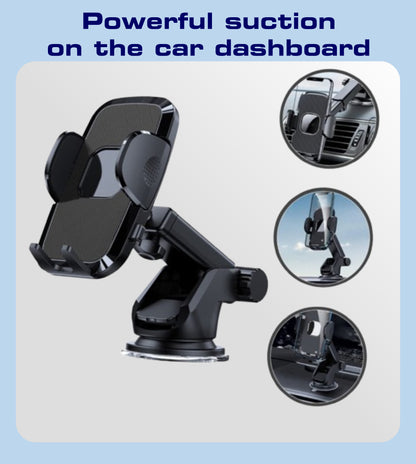 Universal Car Phone Mount with Strong Suction & One-Touch Lock